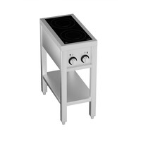 Plaque de cuisson à induction professionnelle 2 feux 2 x 3,5 kW 400 volts 355 x 655 x 875 mm