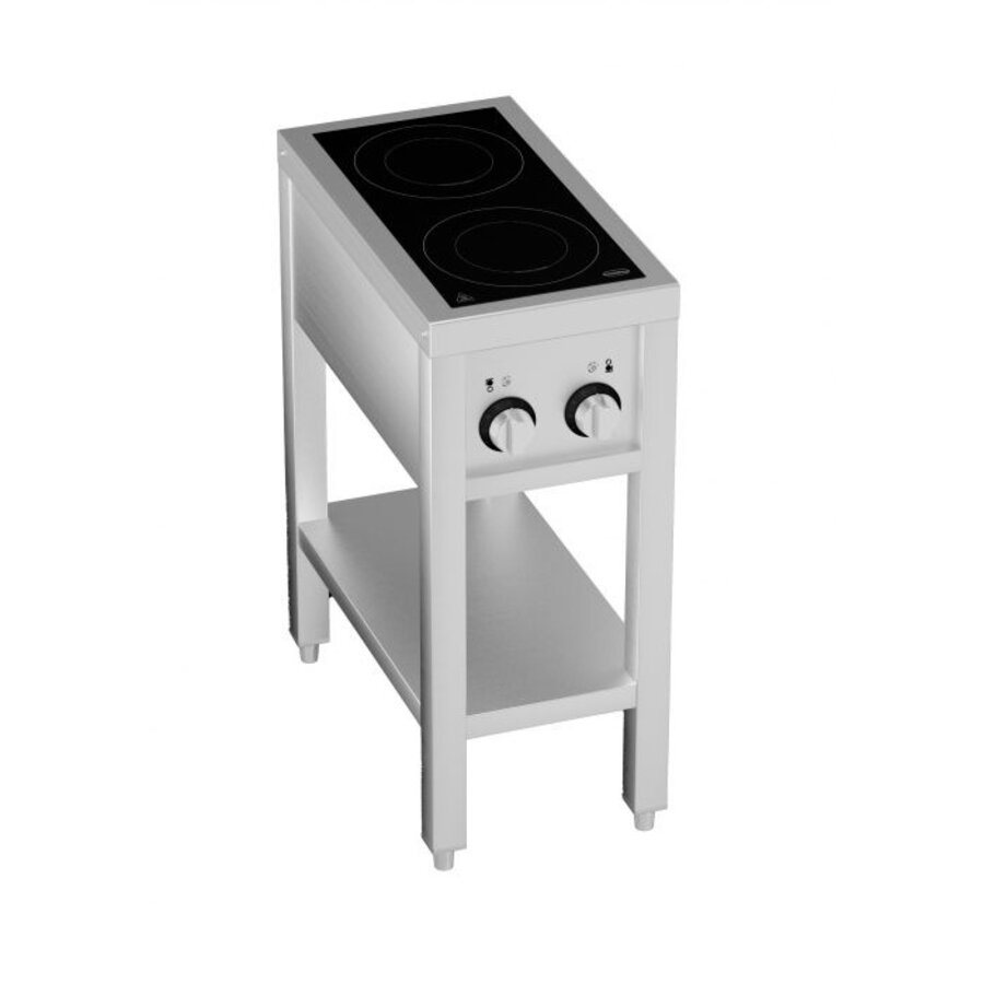 Profi Induktionskochfeld 2 Brenner 2 x 3,5 kW 400 Volt 355 x 655 x 875mm