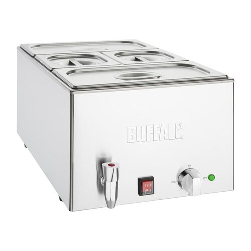  Buffalo Buffalo Bain Marie mit Hahn und Pfannen 327 x 645 x 432 mm 