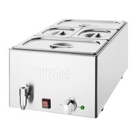 Bain-marie Buffalo avec robinet et casseroles 327 x 645 x 432 mm