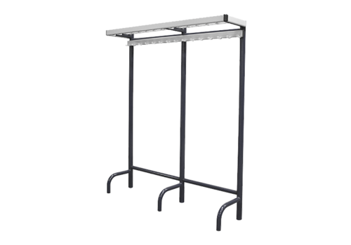  HorecaTraders Aluminum / Steel Freestanding Wardrobe Rack Anthracite 30 hooks 170 x 41 x 150 cm 