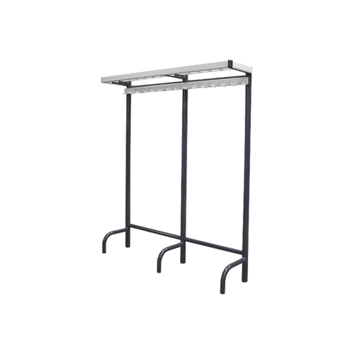  HorecaTraders Aluminum / Steel Freestanding Wardrobe Rack Anthracite 30 hooks 170 x 41 x 150 cm 