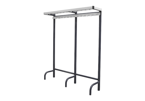  HorecaTraders Freestanding Hospitality Coat Rack Aluminum / Steel Anthracite 20 hooks 170 x 41 x 100 cm 