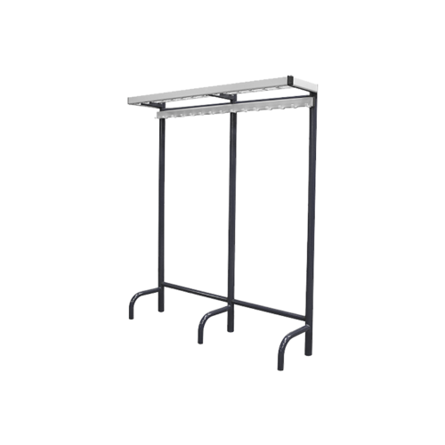  HorecaTraders Freistehende Gastronomiegarderobe Aluminium/Stahl Anthrazit 20 Haken 170 x 41 x 100 cm 