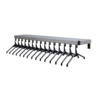 Wand Garderoberrek inclusief hangers Aluminium 10 haken 6 x 34 x 100cm