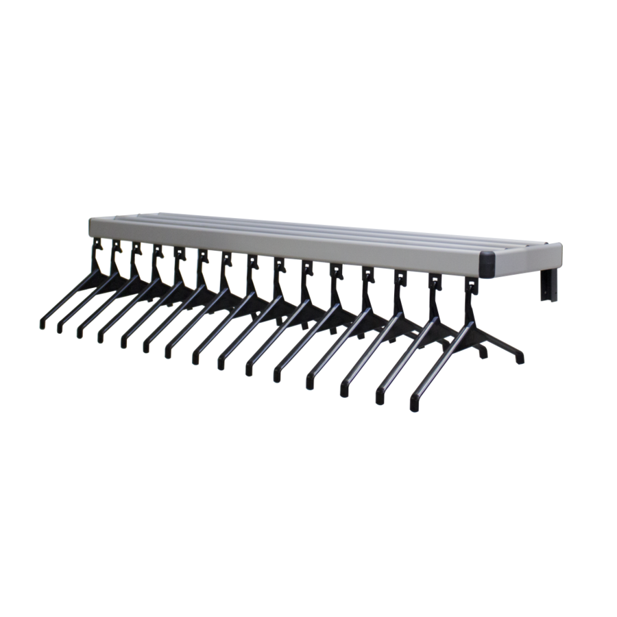 Wall Wardrobe Rack including hangers Aluminum 10 hooks 6 x 34 x 100cm