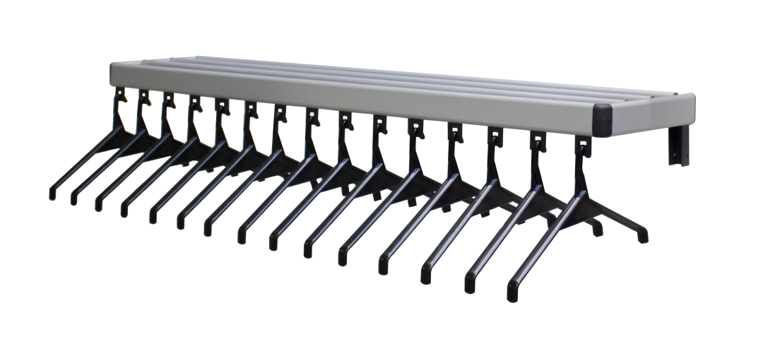 Buy Wall Horeca Wardrobe rack including hangers Aluminum 15 hooks 6 x ...