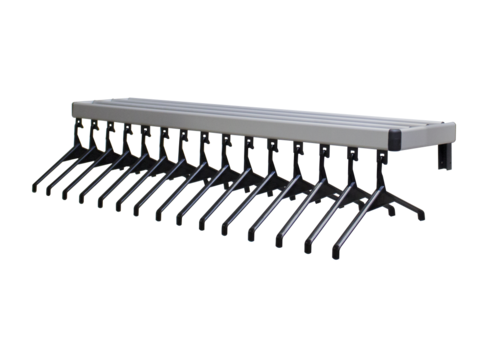  HorecaTraders Wandgarderobe inklusive Kleiderbügel Aluminium 20 Haken 6 x 34 x 200cm 