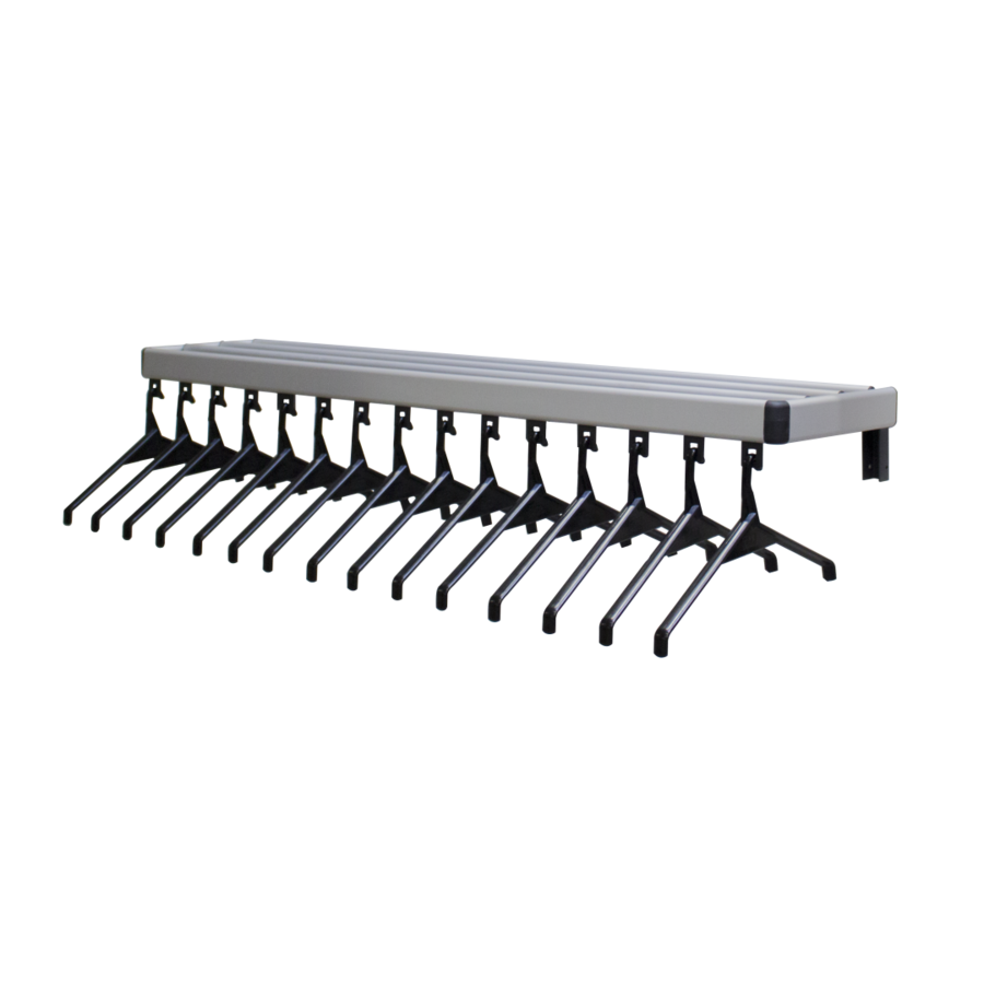 Wandgarderobe inklusive Kleiderbügel Aluminium 20 Haken 6 x 34 x 200cm