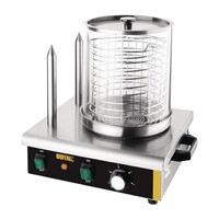 Chauffe-hot-dog Buffalo avec 2 broches chauffantes 550W/230V. 2 chauffe-petits pains.