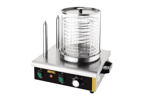  Buffalo Chauffe-hot-dog Buffalo avec 2 broches chauffantes 550W/230V. 2 chauffe-petits pains. 