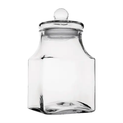 Glass storage jar square 3.4L 