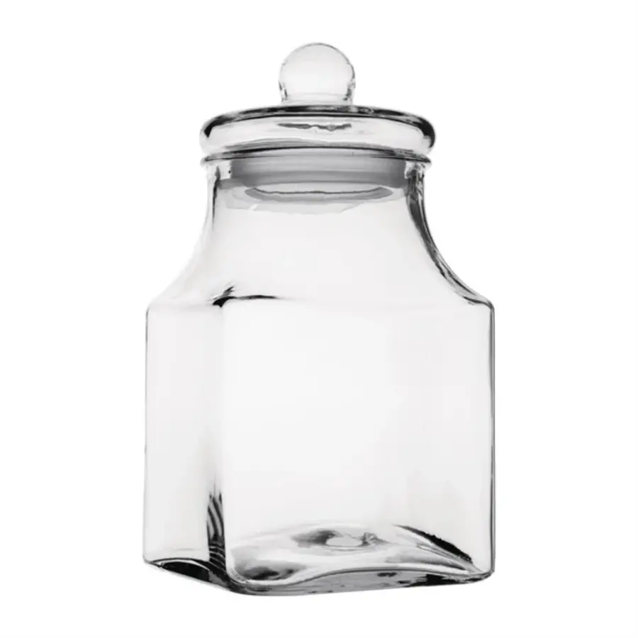 Bocal de conservation carré en verre 3,4 L