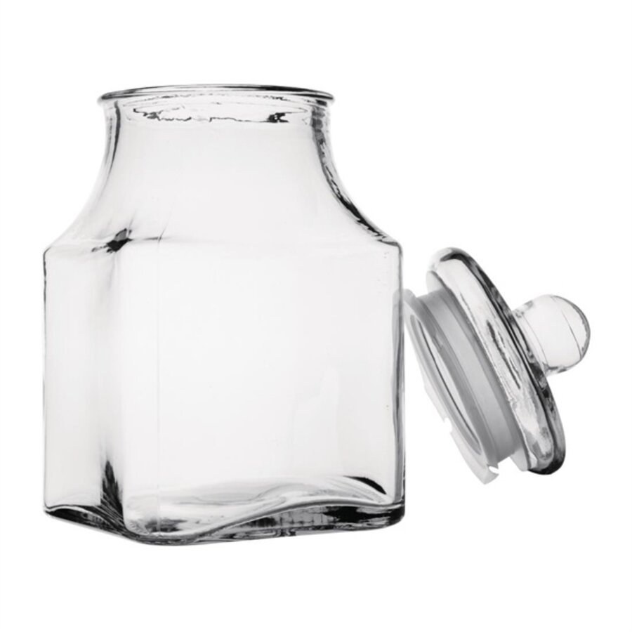 Bocal de conservation carré en verre 3,4 L