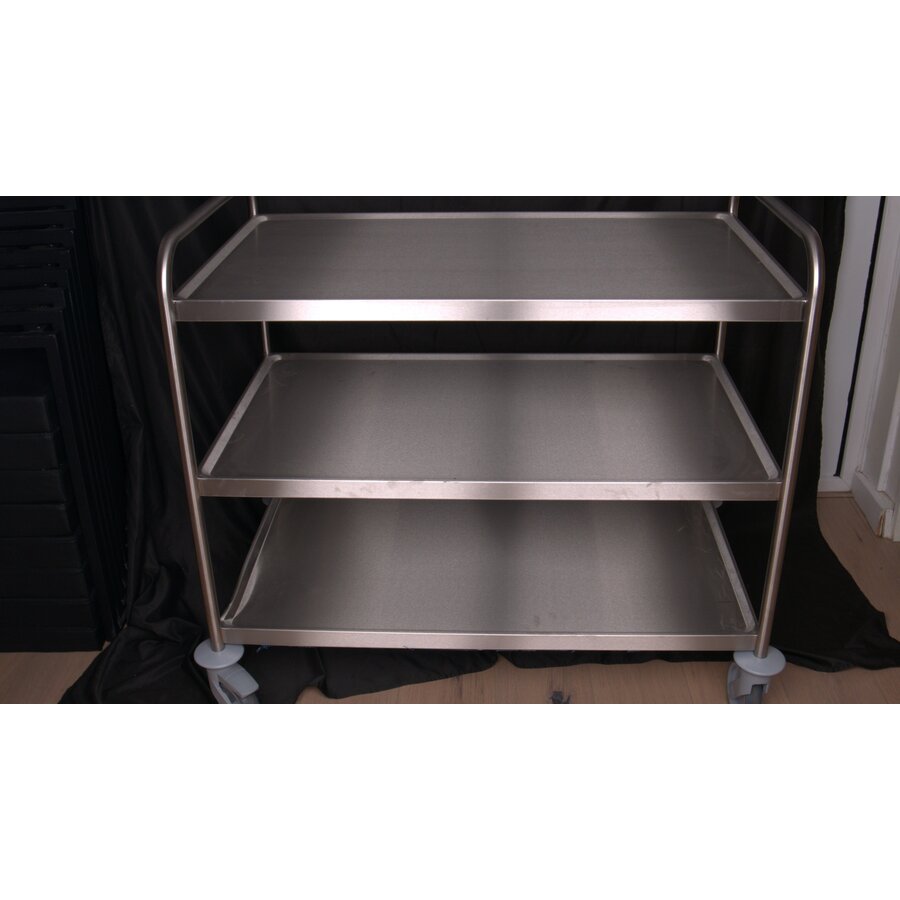 Chariot de service en acier inoxydable 3 plateaux 1095 x 695 x 964 mm OUTLET