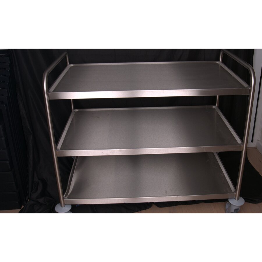 Chariot de service en acier inoxydable 3 plateaux 1095 x 695 x 964 mm OUTLET