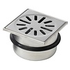 HorecaTraders Siphon de sol en acier inoxydable 100 x 100 mm 0,50 l/s