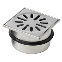 Siphon de sol en acier inoxydable 100 x 100 mm 0,50 l/s