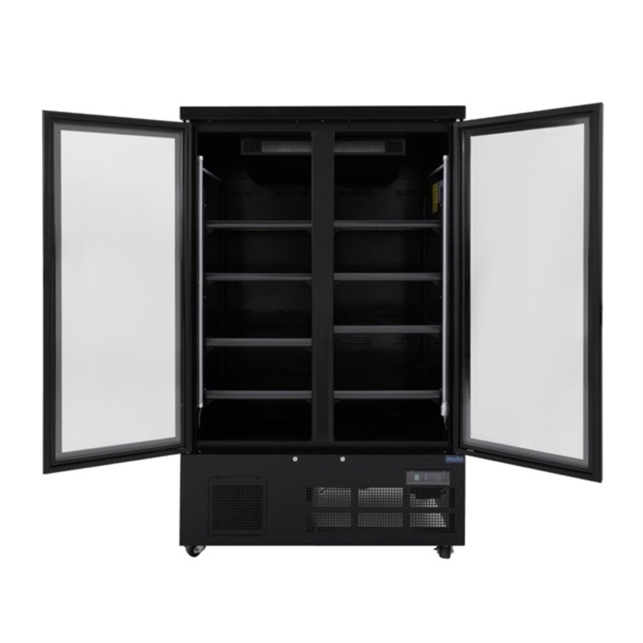Réfrigérateur 2 portes vitrées noir 744 L 196,3 x 122 x 76,4 cm