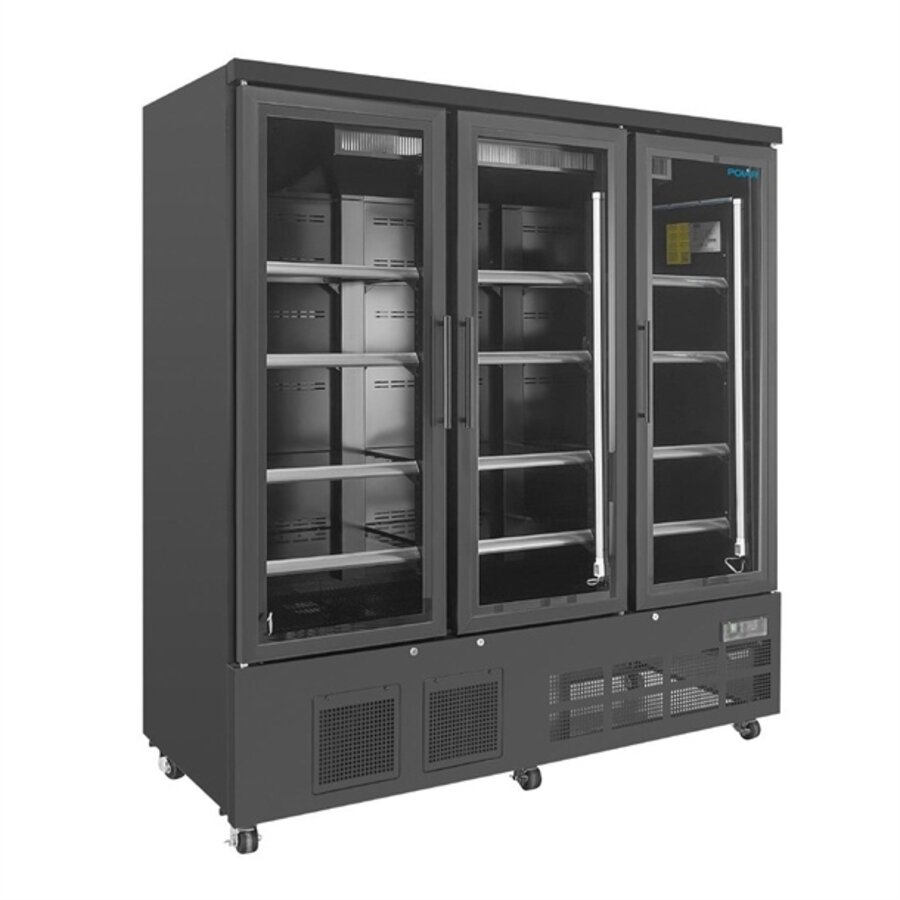 Réfrigérateur 3 portes vitrées noir 1156 L 196,3 x 183 x 76,4 cm