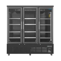 Réfrigérateur 3 portes vitrées noir 1156 L 196,3 x 183 x 76,4 cm