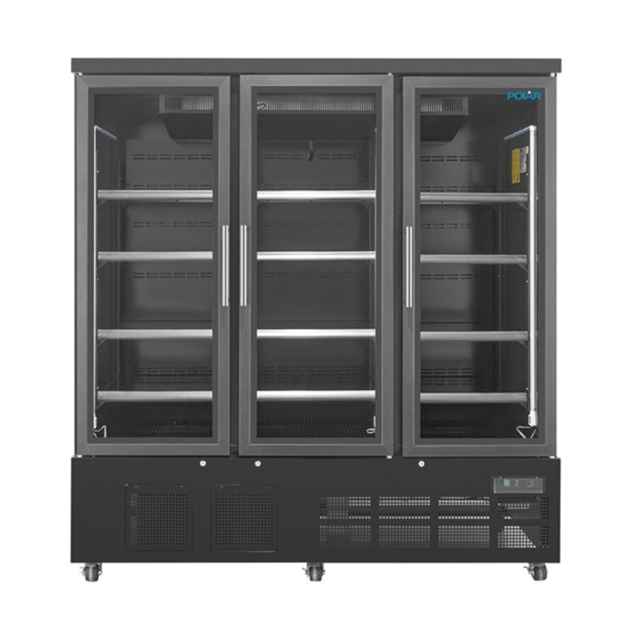Réfrigérateur 3 portes vitrées noir 1156 L 196,3 x 183 x 76,4 cm