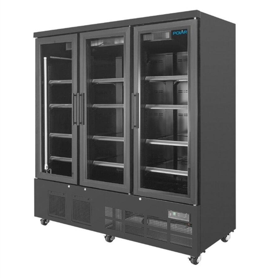 Réfrigérateur 3 portes vitrées noir 1156 L 196,3 x 183 x 76,4 cm