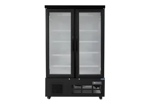  Polar Gefrierschrank mit 2 Türen und Glas, Schwarz, 744 l, 196,3 x 122 x 76,4 cm 