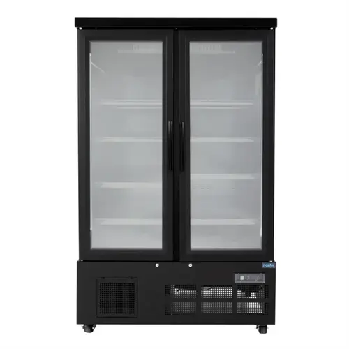  Polar Congélateur 2 portes vitrées noir 744 L 196,3 x 122 x 76,4 cm 