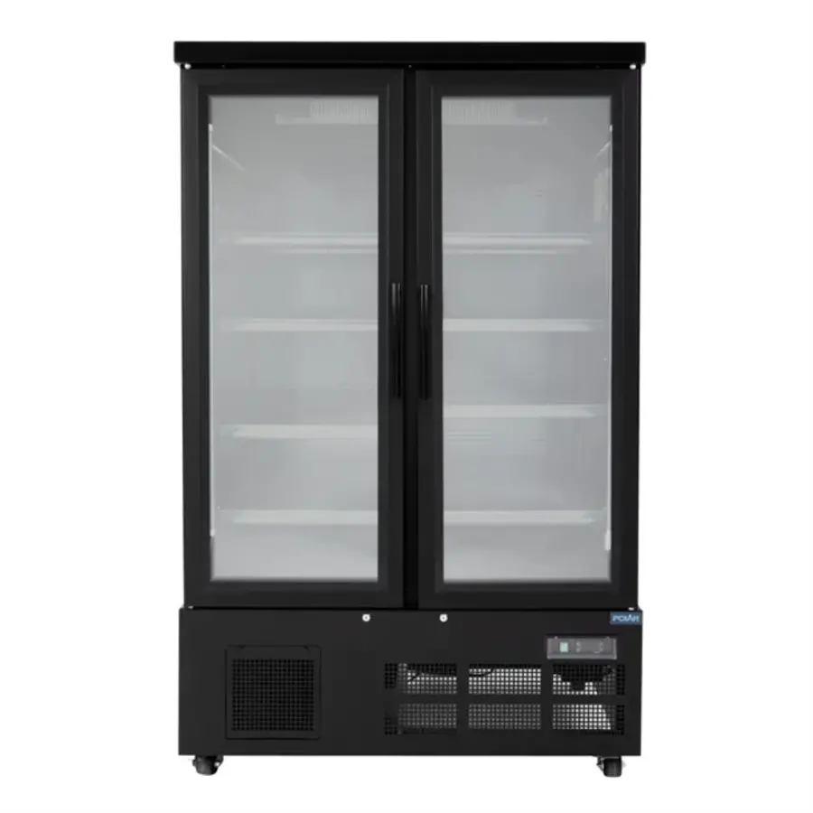 Gefrierschrank mit 2 Türen und Glas, Schwarz, 744 l, 196,3 x 122 x 76,4 cm