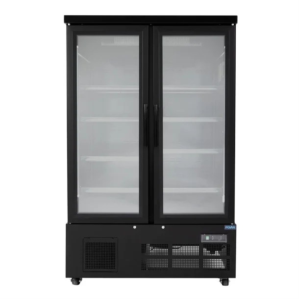 Gefrierschrank mit 2 Türen und Glas, Schwarz, 744 l, 196,3 x 122 x 76,4 cm