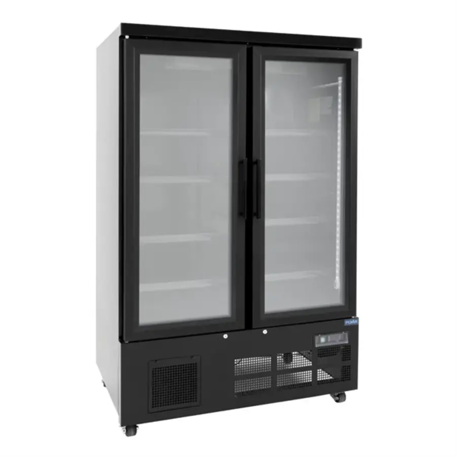 Gefrierschrank mit 2 Türen und Glas, Schwarz, 744 l, 196,3 x 122 x 76,4 cm