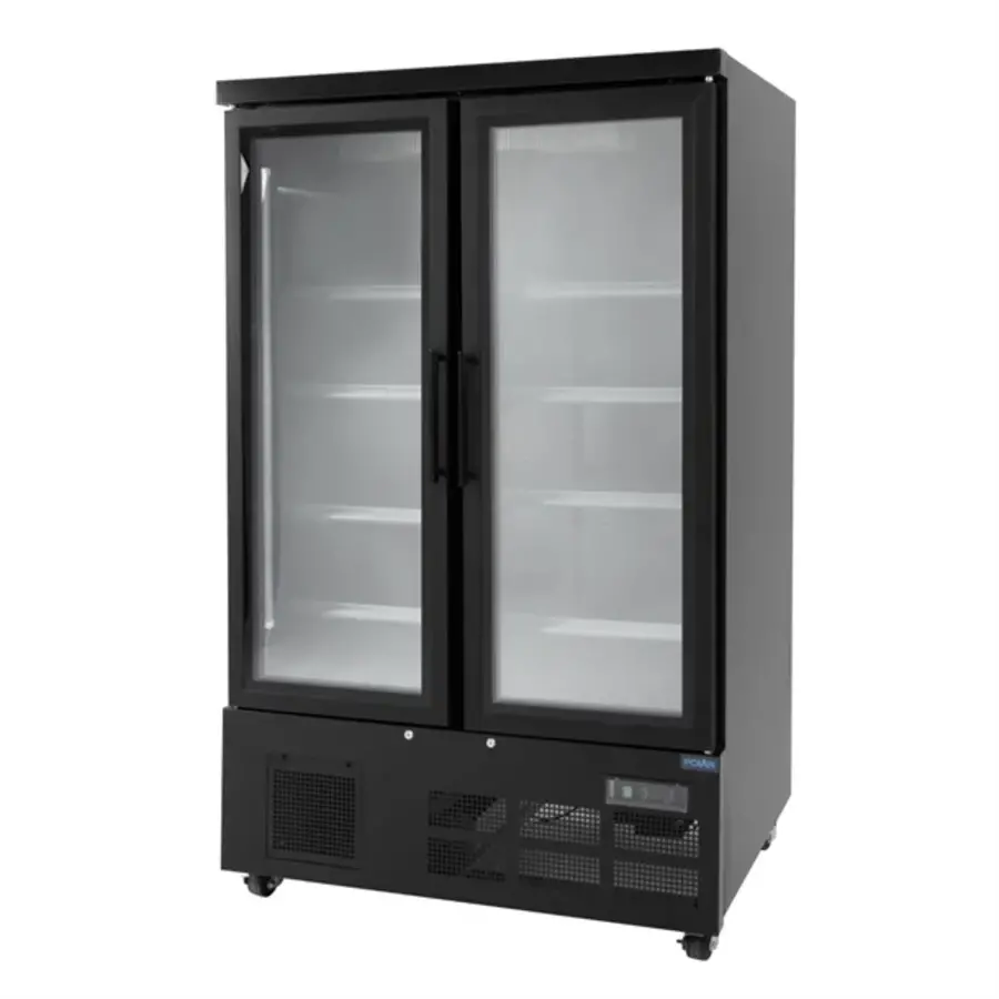 Gefrierschrank mit 2 Türen und Glas, Schwarz, 744 l, 196,3 x 122 x 76,4 cm
