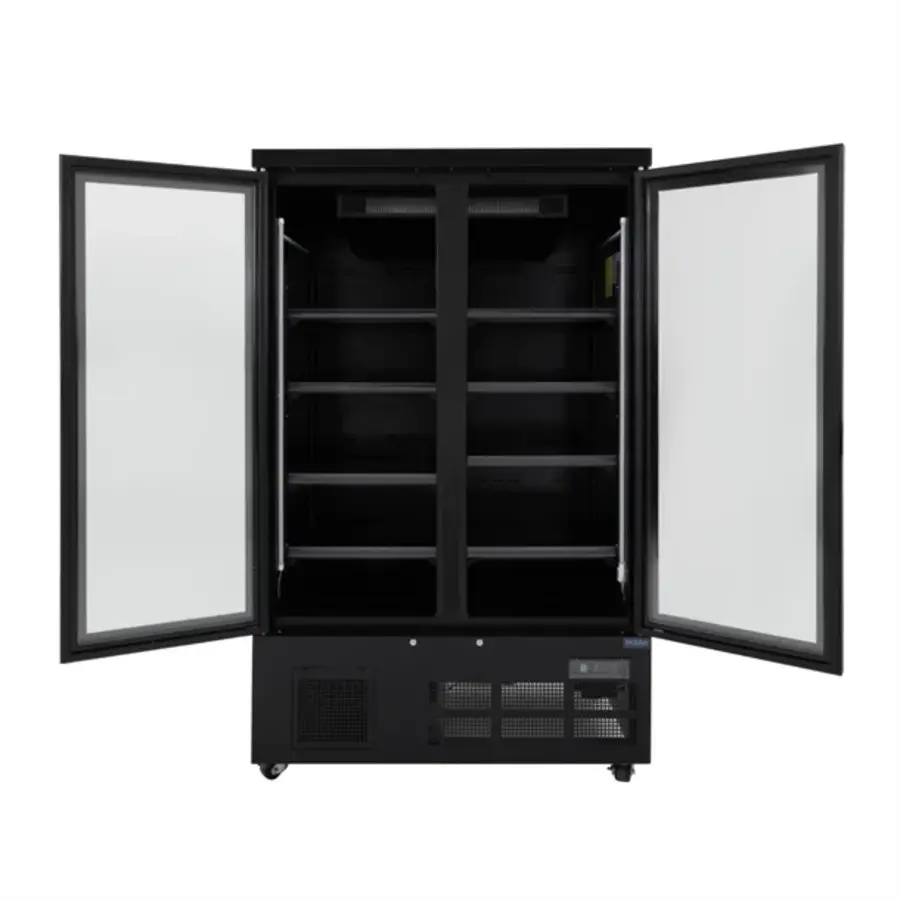 Gefrierschrank mit 2 Türen und Glas, Schwarz, 744 l, 196,3 x 122 x 76,4 cm