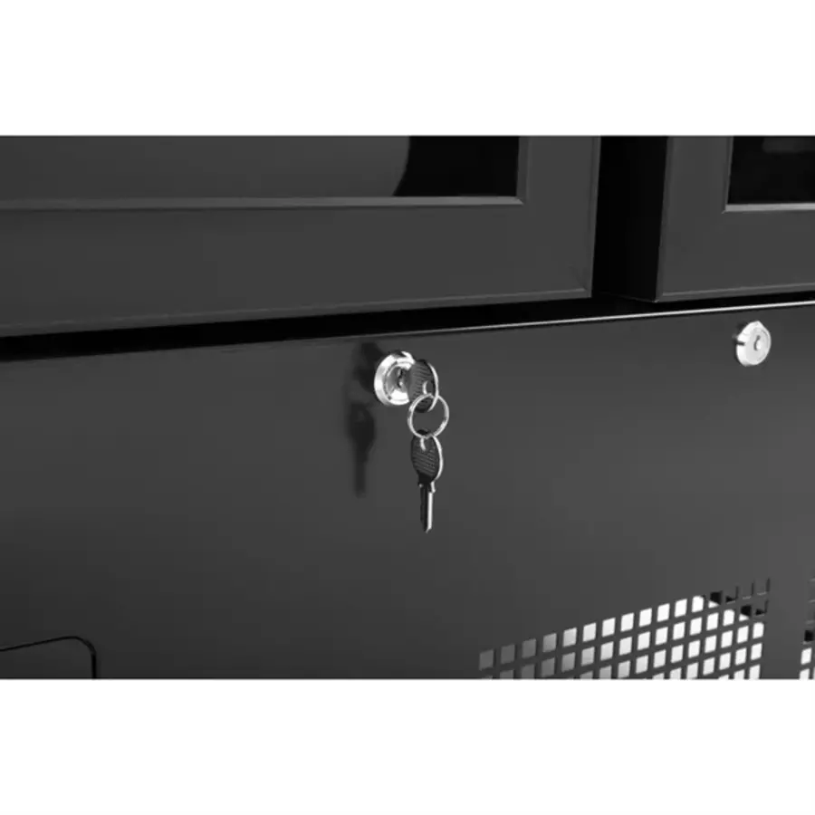 Congélateur 2 portes vitrées noir 744 L 196,3 x 122 x 76,4 cm
