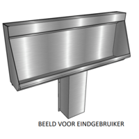 Horeca Urinoirgoot Geborsteld RVS met thermo-ﬂushsysteem  | 4 formaten