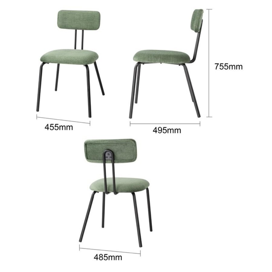 Chaises Bolero Fairfield | mélange noyer foncé/vert | (ensemble 2)