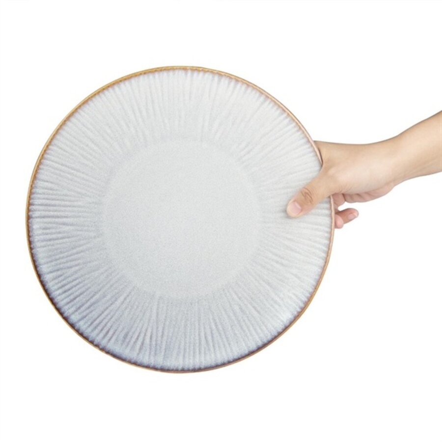 Assiettes à découper grises avec relief, 280 mm, lot de 4, 3h x 28Øcm