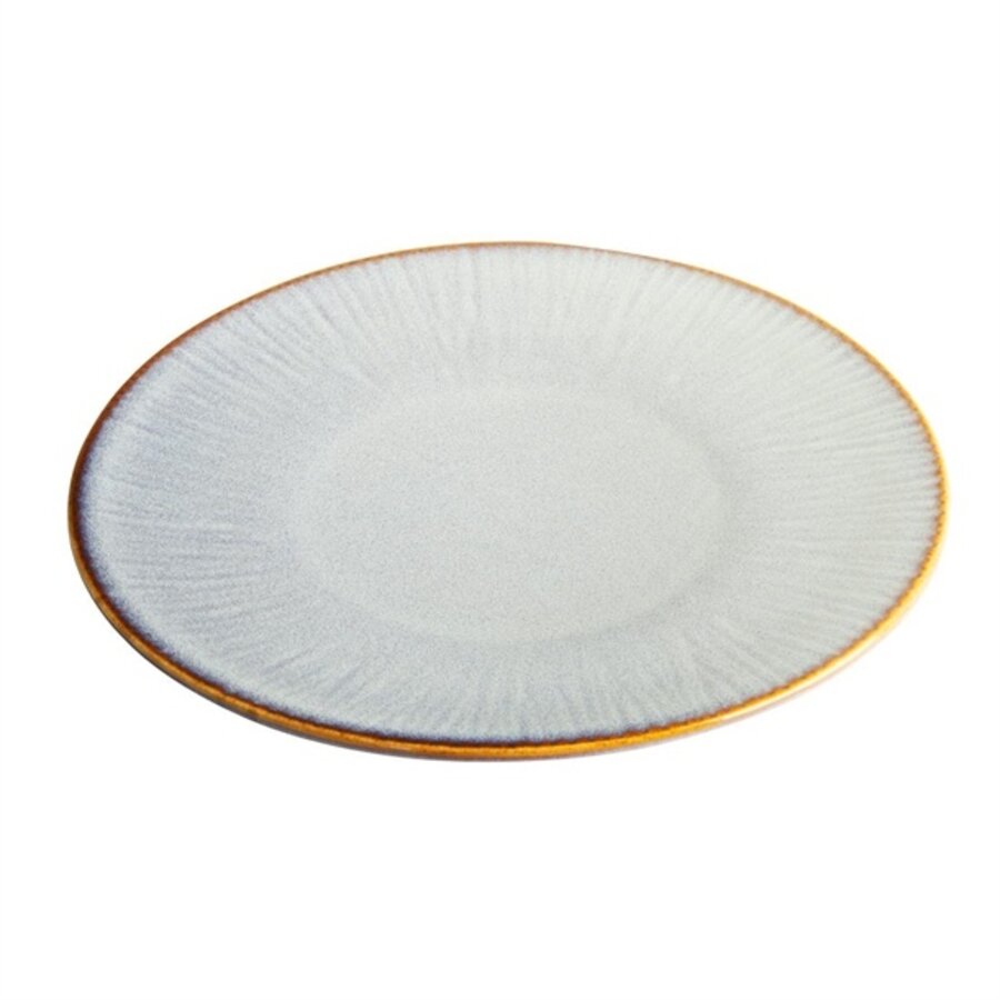 Assiettes grises en relief, 220 mm, lot de 6, 2,4 h x 22 Ø cm