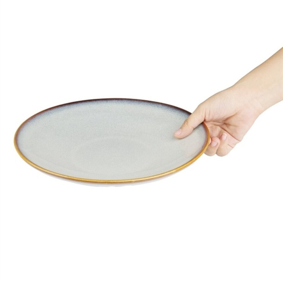 Graue, schlichte Coupe-Schalen, niedrig, 260 mm, 4er-Pack, 4,4 h x 26 Ø cm