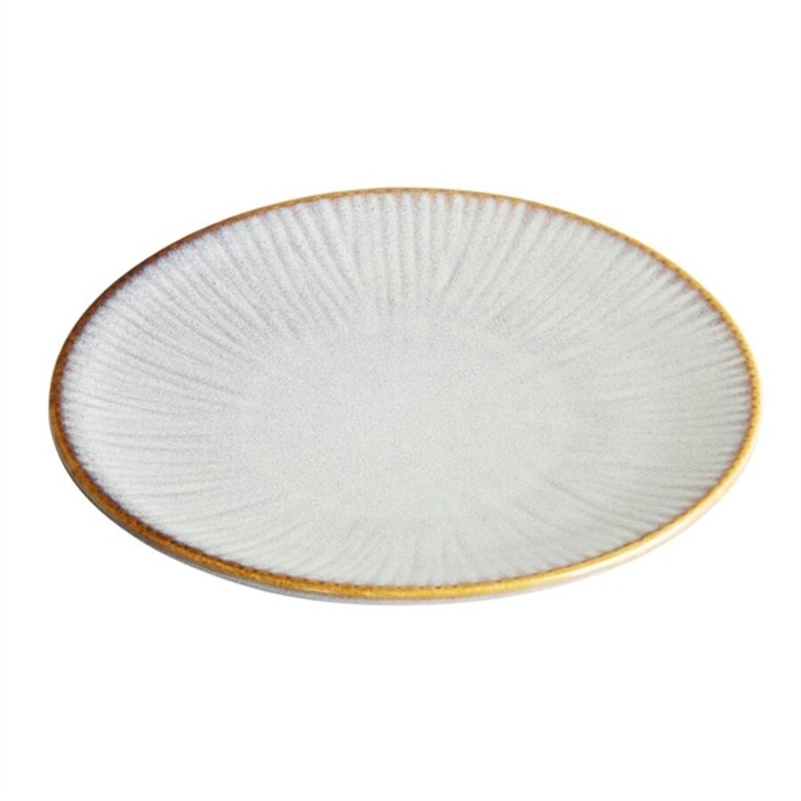 Assiettes grises en relief, 180 mm, lot de 6, 2,1 h x 18 Ø cm