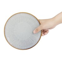 Assiettes grises en relief, 180 mm, lot de 6, 2,1 h x 18 Ø cm