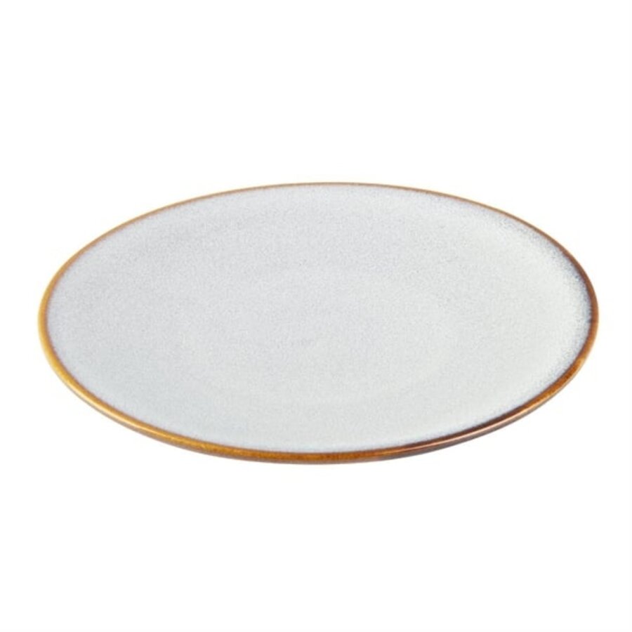Assiettes plates grises unies 180 mm, lot de 6, 2,1 h x 18 Ø cm