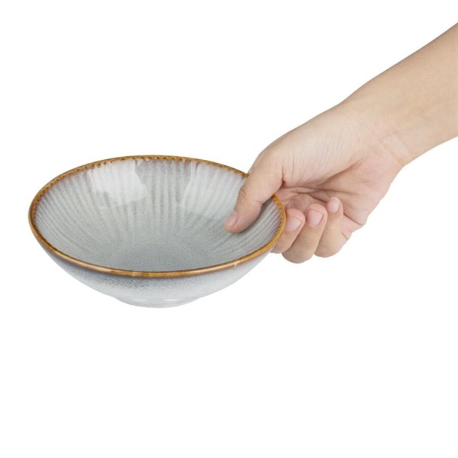 Graue Coupéschalen mit Relief, 155 mm, 6er-Pack, 4,7h x 15,5Øcm
