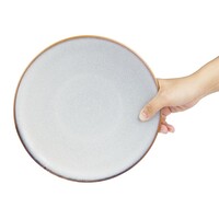 Assiettes plates grises unies 230 mm, lot de 6, 2,7 h x 23 Ø cm