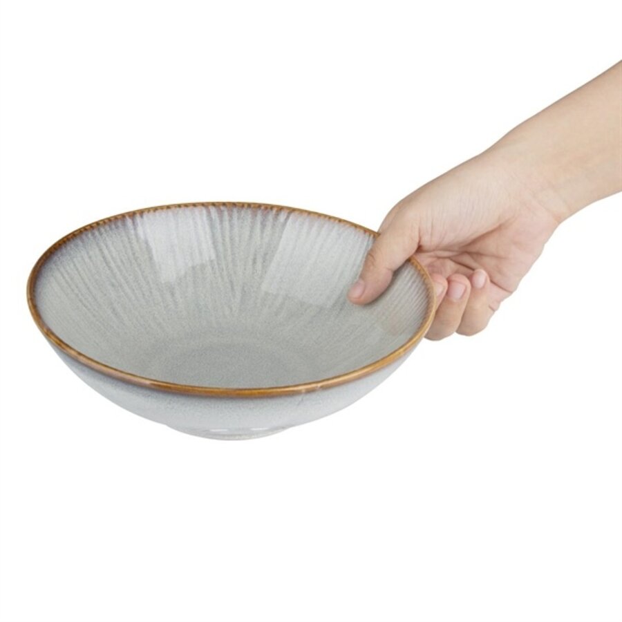 Coquilles grises coupées avec relief, 205 mm, lot de 4, 6,5 h x 20,5 Ø cm