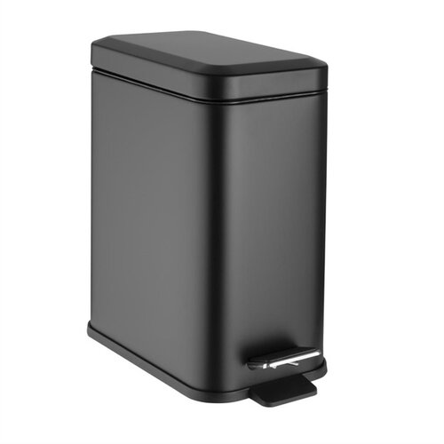  Jantex Poubelle de salle de bain mince noire 5 litres 31,5 h x 28,5 b x 16 d cm 