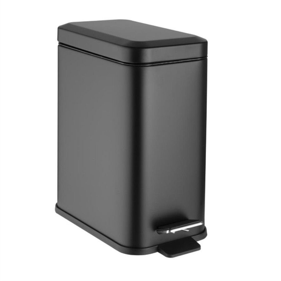 Poubelle de salle de bain mince noire 5 litres 31,5 h x 28,5 b x 16 d cm