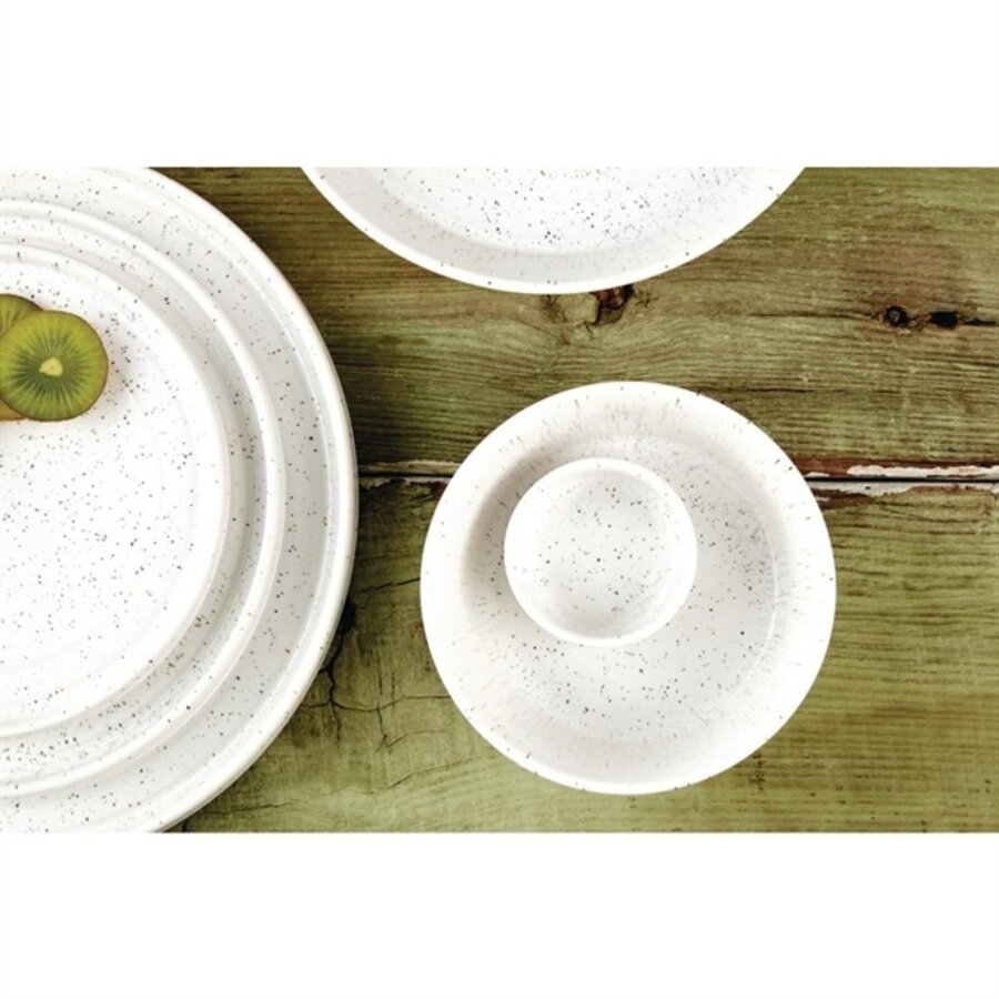 bol à trempette blanc moucheté Cavolo - 67 mm, boîte de 12
