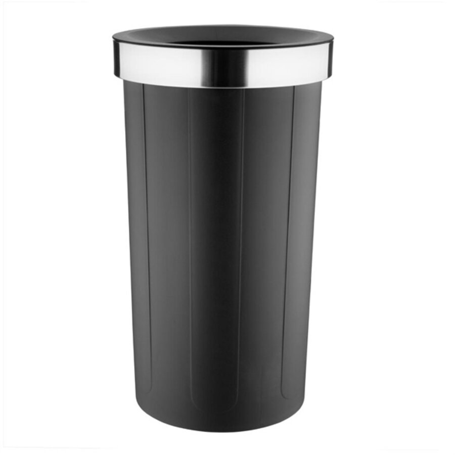 Bolero Conteneur rond noir avec couvercle ouvert 60 litres